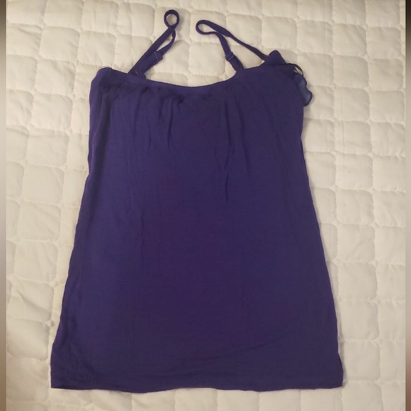 Seductions purple ruffles tank top - Picture 2 of 4